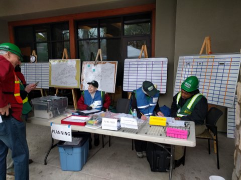 A picture of the Plans area, with several whiteboards