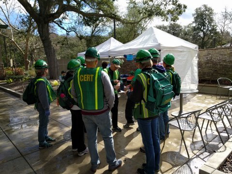 A CERT team at a drill